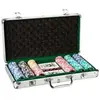 Image de Mallette de Poker - Set de 300 jetons - - Coffret en métal avec jetons professionnels et accessoires