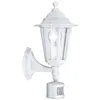 Image de Eglo Applique murale extérieure Laterna 5 avec détecteur de mouvement, éclairage d’extérieur en fonte d’aluminium blanc et verre, douille E27, IP44 en occasion ou reconditionné