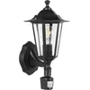 Image de Eglo Lampe murale extérieure LATERNA 4, luminaire extérieur à flamme avec détecteur de mouvement, applique murale à capteur en fonte d'aluminium et verre, couleur : noir, douille : E27, IP44 en occasion ou reconditionné