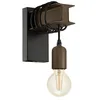 Image de Eglo Applique murale intérieure Townshend 4, luminaire d’intérieur au design vintage et industriel, lampe retro en acier noir et bois, douille E27 en occasion ou reconditionné