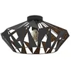 Image de Eglo Luminaire plafonnier Carlton 6, lustre au style vintage, industriel et | rétro en acier noir et cuivre, lampe de plafond pour salon, cuisine et couloir, douille E27 en occasion ou reconditionné
