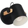 Image de Eglo Applique murale Hornwood, luminaire mural vintage de style industriel, lampe rétro en acier et bois, coloris noir, crème, marron, douille E27, certifiée FSC en occasion ou reconditionné