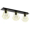 Image de Eglo Plafonnier Tarbes 2 à 3 flammes, luminaire en métal noir et laiton, lampe de plafond pour salon, chambre à coucher et couloir, douille E27, 77 cm en occasion ou reconditionné