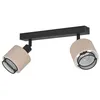 Image de Eglo Plafonnier Rosley, lampe de plafond avec 2 spots orientables | luminaire en tissu naturel et métal noir, éclairage pour salon et chambre, douille E14 en occasion ou reconditionné