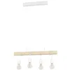 Image de EGLO lampe suspendue Townshend, luminaire suspension vintage 4 flammes au design industriel, rétro en acier et bois, blanc, brun, certifié FSC, douille E27 en occasion ou reconditionné