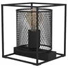 Image de Eglo Lampe de chevet Catterick, lampe à poser carrée au design industriel, lampe de table en métal noir, luminaire effet grillage pour salon et chambre, douille E27 en occasion ou reconditionné