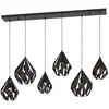 Image de Eglo Suspension luminaire Carlton 1, lustre à 6 lampes pour salon et salle à manger, plafonnier à suspendre en métal noir et cuivre, douille E27, 107 cm en occasion ou reconditionné