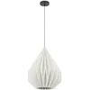 Image de Eglo Suspension luminaire Minting, lampe de plafond avec abat-jour plissé, lustre pour salon et salle à manger, métal noir et papier blanc, douille E27, Ø 45 cm en occasion ou reconditionné