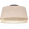 Image de Eglo Plafonnier Tabley, lampe de plafond au design naturel, luminaire en saillie pour chambre et salon, lin et bamboe, douille E27, Ø 38 cm en occasion ou reconditionné