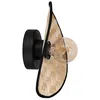 Image de Eglo Applique murale intérieure Marywell, lampe murale d’intérieur au style japonais, éclairage pour salon et chambre, métal noir et bambou naturel, douille E27, 20 x 30 cm en occasion ou reconditionné