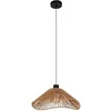 Image de EGLO Suspension luminaire Lavister, lampe de plafond suspendue au style japonais, lustre pour salle à manger, métal noir et papier enroulé naturel, FSC, douille E27, Ø 39 cm en occasion ou reconditionné