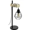 Image de Eglo Lampe de table Townshend 5, lampe de chevet style industriel et rétro, luminaire à poser en acier noir et bois, avec interrupteur, certifié FSC, douille E27 en occasion ou reconditionné