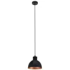 Image de Eglo Suspension luminaire Truro 1, lustre suspendu style vintage, industriel et rétro, lampe de salle à manger en acier noir et cuivre, douille E27 en occasion ou reconditionné