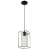 Image de Eglo Suspension Loncino, lampe suspendue vintage à 1 flamme, suspension en acier, couleur : noir, verre : verre fumé, douille : E27, longueur : 15 cm en occasion ou reconditionné