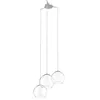 Image de Eglo Suspension Bolsano, lampe suspendue 3 flammes, suspension en acier et verre chromé, blanc, transparent, lampe pour table à manger, lampe de salon suspendue avec douille E27 en occasion ou reconditionné