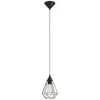 Image de Eglo Suspension luminaire Tarbes, lustre au look vintage et rétro, lampe suspendue en acier et plastique noir, douille E27, Ø 17,5 cm en occasion ou reconditionné