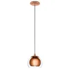Image de Eglo Suspension luminaire Rocamar, lustre suspendu en métal aspect cuivre et verre transparent, lampe de salon et de salle à manger, douille E27 en occasion ou reconditionné