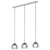 Image de Eglo Suspension Rocamar, lampe suspendue 3 flammes moderne, luminaire suspendu en métal chromé et verre transparent, lampe de salle à manger, lampe de salon suspendue avec douille E27 en occasion ou reconditionné