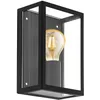 Image de Eglo Applique murale extérieure Alamonte 1, éclairage d’extérieur en acier galvanisé noir et verre transparent, lampe avec douille E27, IP44 en occasion ou reconditionné