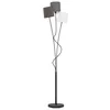 Image de Eglo Lampadaire MARONDA, lampe de sol à 3 flammes, lampe sur pied en acier et tissu, couleur : noir, anthracite, blanc, marron, douille : E14, interrupteur à pied inclus en occasion ou reconditionné