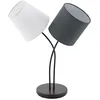 Image de Eglo Lampe de table Almeida, lampe de table textile 2 flammes, lampe de chevet en acier et tissu, couleur : noir, anthracite, blanc, prise : E14, interrupteur inclus en occasion ou reconditionné