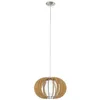 Image de Eglo Suspension Stellato 1, 1 lampe vintage en acier, bois et verre nickel mat, érable, blanc, pour salle à manger ou salon, douille E27, Ø 40 cm en occasion ou reconditionné