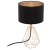 Image de EGLO Lampe de table CARLTON 2, 1 lampe à poser vintage à flamme, lampe de | chevet en acier et en tissu, couleur : cuivre, noir, douille : E14, interrupteur inclus en occasion ou reconditionné