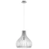 Image de Eglo Suspension Tindori, lampe suspendue vintage 1 flamme, suspension en acier et bois nickel mat, blanc, lampe pour table à manger, lampe de salon suspendue avec douille E27, Ø 38 cm en occasion ou reconditionné