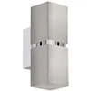 Image de Eglo Applique murale LED Passa, 2 flammes, métal nickel mat et chrome, salon, couloir, lumière montante et descendante, forme carrée, douille GU10 en occasion ou reconditionné