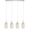 Image de Eglo Lustre BATISTA 3, lampe suspendue à 4 flammes, suspension en acier, couleur : nickel mat, verre : effet essuyé, blanc, douille : E27 en occasion ou reconditionné