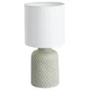 Image de Eglo Lampe de table de chevet Bellariva, lampe de salon à poser en céramique couleur gris et tissu blanc, luminaire avec interrupteur, douille E14 en occasion ou reconditionné