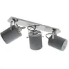 Image de Eglo Plafonnier Villabate, lampe de plafond textile 3 flammes, spot plafond en acier et tissu, couleur nickel mat gris, douille E27 en occasion ou reconditionné