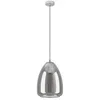 Image de Eglo Suspension luminaire Alobrase, lampe de plafond suspendue, lustre salon ou salle à manger en métal aspect chromé et verre fumé noir transparent, douille E27, Ø 30 cm en occasion ou reconditionné