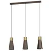 Image de Eglo Suspension luminaire LED Losalomas, lustre chambre élégant à 3 flammes, plafonnier salon ou salle à manger en métal moka et laiton, blanc chaud, douille GU10 en occasion ou reconditionné