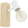 Image de Eglo Applique murale Townshend 3, luminaire mural vintage de style industriel, lampe rétro en acier et bois, couleurs blanc et brun, douille E27, certifié FSC en occasion ou reconditionné