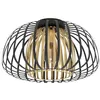Image de Eglo Luminaire plafonnier Encinitos, lustre en métal noir et laiton brossé, lampe de plafond pour salon et chambre à coucher, douille E27 en occasion ou reconditionné