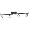 Image de Eglo Rail spot LED Cardillio, rampe de 4 spots orientables, barre de spots pivotants, plafonnier en plastique et métal noir, lampe de plafond blanc chaud en occasion ou reconditionné