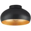 Image de Eglo Luminaire plafonnier Mogano 2, lampe de plafond minimaliste pour salon | et couloir, éclairage en métal noir et doré, douille E27 en occasion ou reconditionné