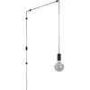 Image de Eglo Suspension luminaire Pinetina, lampe de plafond suspendue avec câble et prise, lustre pour salon et salle à manger, métal noir, douille E27 en occasion ou reconditionné