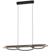 Image de Eglo Suspension luminaire LED Boyal, lustre chambre à 3 flammes, plafonnier dimmable en métal noir, bois flambé et plastique pour salon ou salle à manger, douille E27, certifié FSC en occasion ou reconditionné