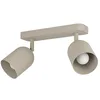 Image de Eglo Plafonnier Tilston, 2 spots orientables, lampe de plafond pour salon et chambre, luminaire en acier couleur sable, douille E14, 28 cm en occasion ou reconditionné
