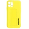 Image de Coque pour iPhone 12 Pro Max Silicone Support Magnétique Pliable jaune
