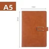 Image de Cahier de note bureau en cuir 200 pages carnet A5 ligné avec porte-stylos(21*14.5cm) - marron