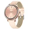 Image de Montre Connectée Femme Boîtier Rond Alliage Zinc Rétro Etanche IP68 Ø 4CM Bracelet PU Similicuir Rose