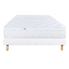 Image de Ensemble Matelas 140x190 cm, Thermotec, 24 cm, mémoire de forme, ferme, face été/hiver + sommier blanc ep 13cm