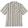 Image de Mons Royale - AT Merino Short Sleeve Shirt - Chemise en laine mérinos homme Bone Stripe - XL
