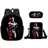 Image de Lot de 3 pièces Sac à Dos, Trousse à crayons, Sac à Bandoulière One Punch Man pour Enfants (SD1576) Noir