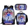 Image de Lot de 3 pièces Sac à Dos, Trousse à crayons, Sac à Bandoulière Sonic The Hedgehog pour Enfants (SD2102) Multicolore
