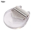 Image de Muslady 17 touches Transparent Kalimba Pouce Piano Acrylique Matériel Mignon En Forme de Chat avec Sac de Transport Notes de Musique Autocollants