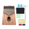 Image de Muslady 17 touches Kalimba Pouce Piano Mbira Bois d'acajou Avec Sac de transport Autocollants Tuning Hammer Chiffon de nettoyage Décrochage des